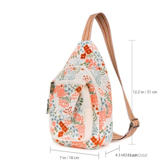 Vintage Embroidered Floral Canvas Backpack Adjustable Strap Travel Purse main image 6